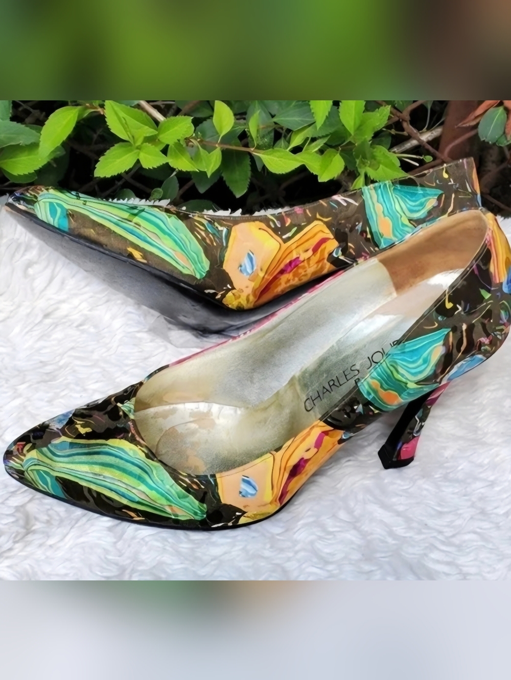 Charles Jourdan‎ vintage print pumps 9